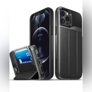 Black Wallet Phone Case iPhone Case 12 Pro Max Card Slot